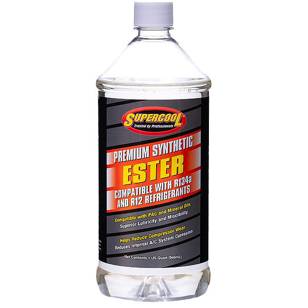 Supercool A/C Compressor Ester Lubricant Plastic Bottle Yellow Tint, 1 PK E31