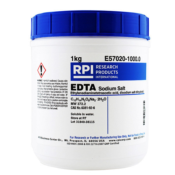 Rpi EDTA Disodium Salt, 1kg, Powder E57020-1000.0