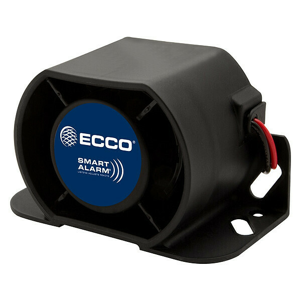 Ecco Back Up Alarm, Drawn 0.7A, 3-7/64" H, Black EA9724