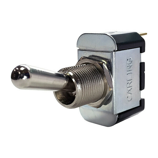 Carling Technologies Toggle Switch, SPST, 2 Connections, On/Off, 3/4 hp, 10A @ 250V AC, 15A @ 125V AC 6FA54-73