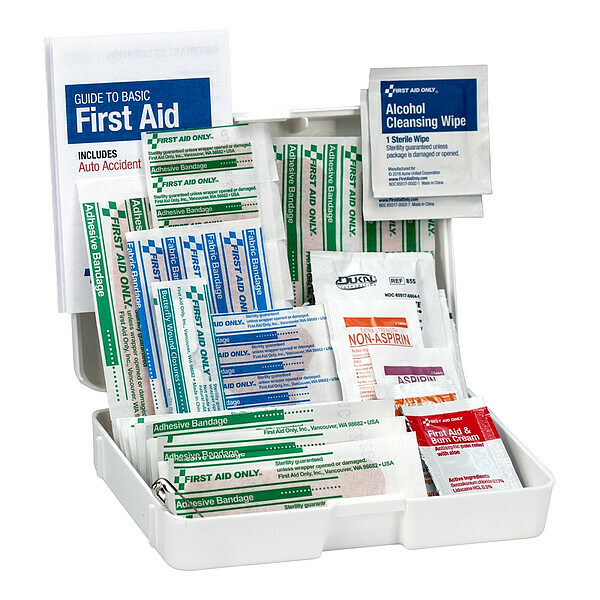 First Aid Only First Aid Kit, Serves 15 People, 47 Components, Plastic Portable Case FAO-120