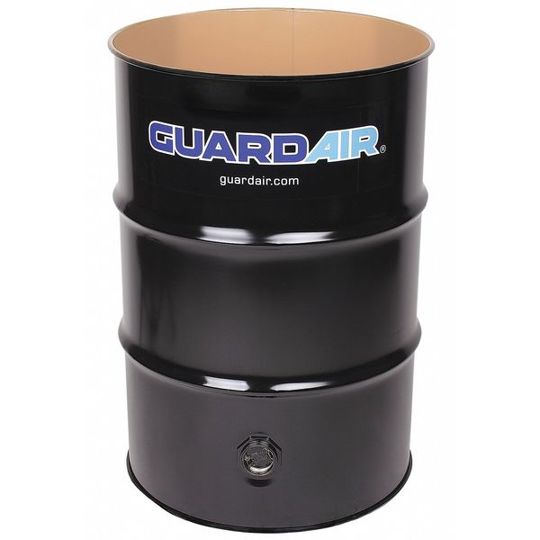 Guardair Open Head Vacuum Drum, Steel, 55 gal, Unlined, Black N650