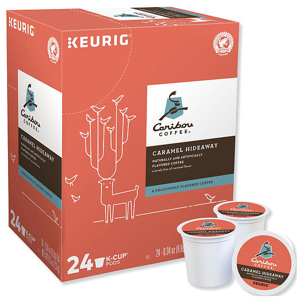 Caribou Coffee Coffee, Caramel Hideaway, 0.34 oz., PK24 6685