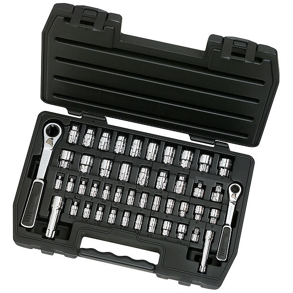 Gearwrench 1/4 in, 3/8 in Drive Socket Set Metric, SAE 46 Pieces 5