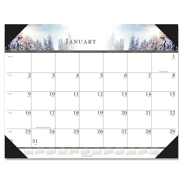 House Of Doolittle 22 x 17" One-Color Photo Monthly Desk Pad Calendar, Nature HOD140HD