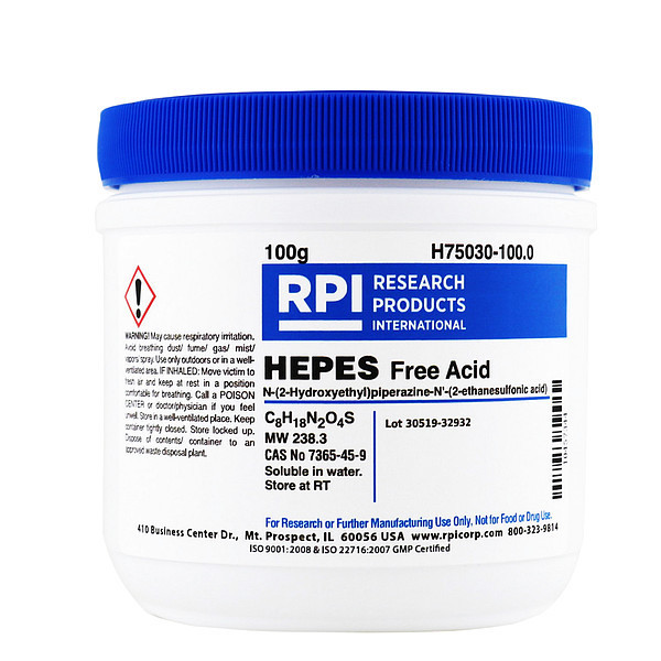 Rpi HEPES Free Acid, 100g H75030-100.0