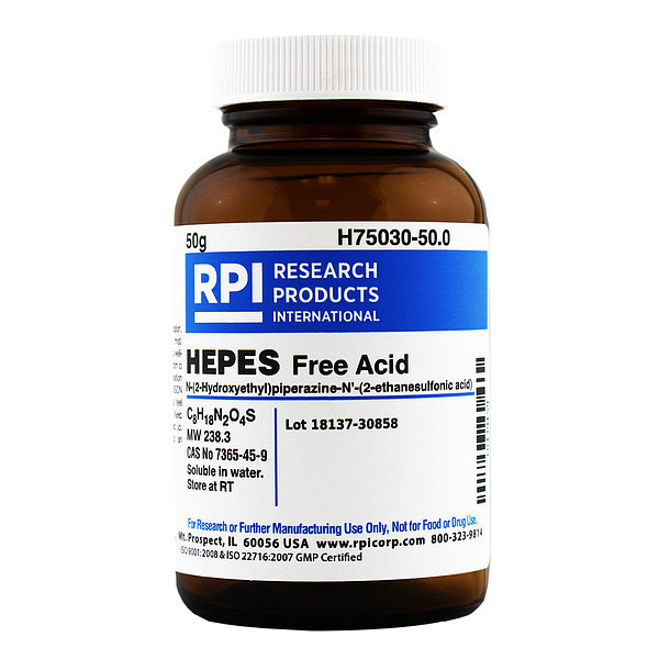 Rpi HEPES Free Acid, 50g H75030-50.0