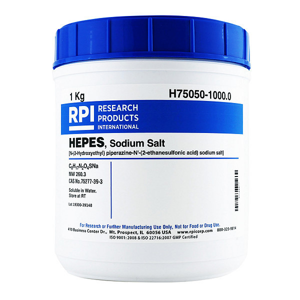 Rpi HEPES Sodium Salt, 1kg H75050-1000.0