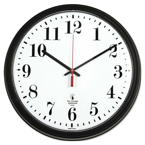 Zoro Select Clock, Tradtnl, 13.75", Black 67700002