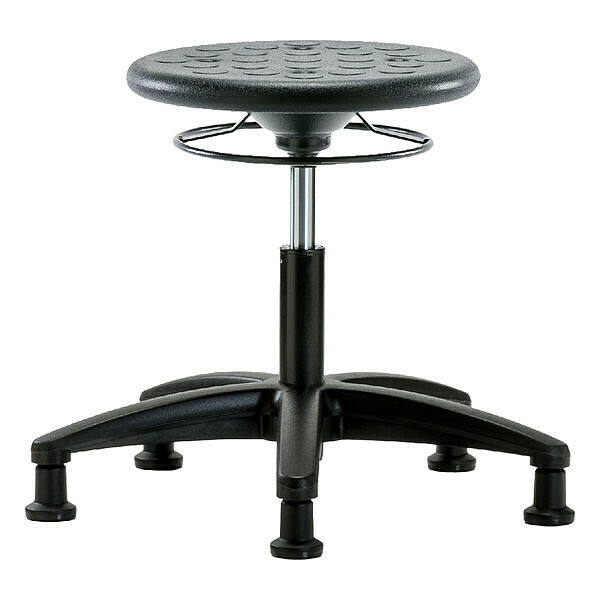 Blue Ridge Ergonomics Polyurethane Stool, 300 lb Cap., Black IPDHSO-RG-RG-BLK