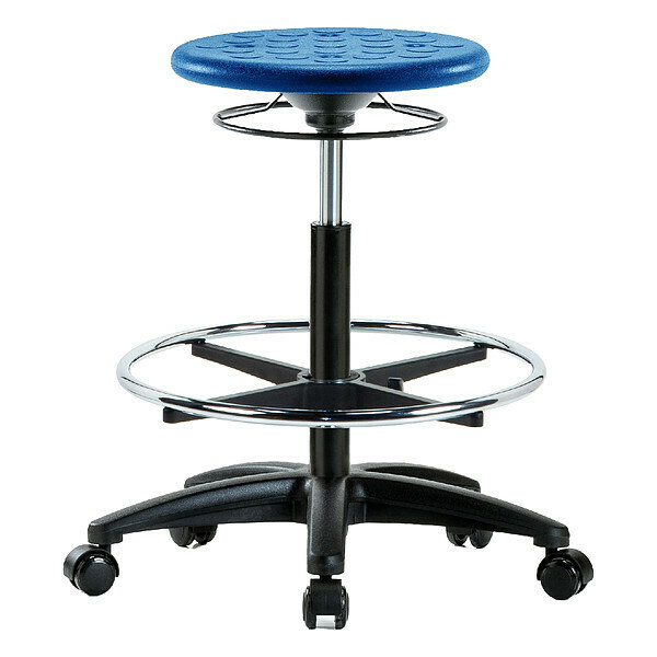 Blue Ridge Ergonomics Polyurethane Stool, 300 lb Cap., Blue IPHBSO-RG-CF-RC-BLU