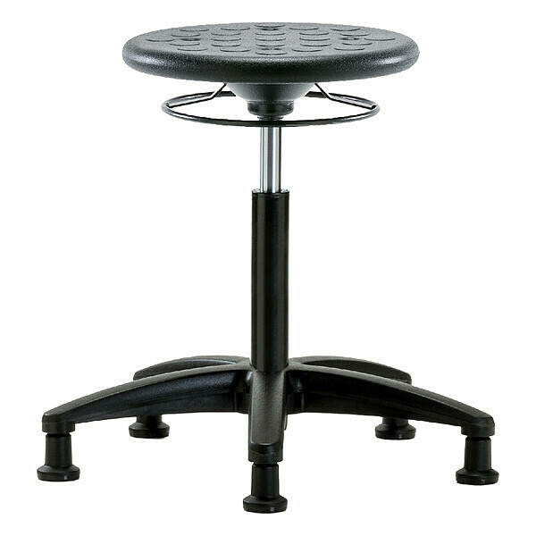 Blue Ridge Ergonomics Polyurethane Stool, 300 lb Cap., Black IPMBSO-RG-NF-RG-BLK