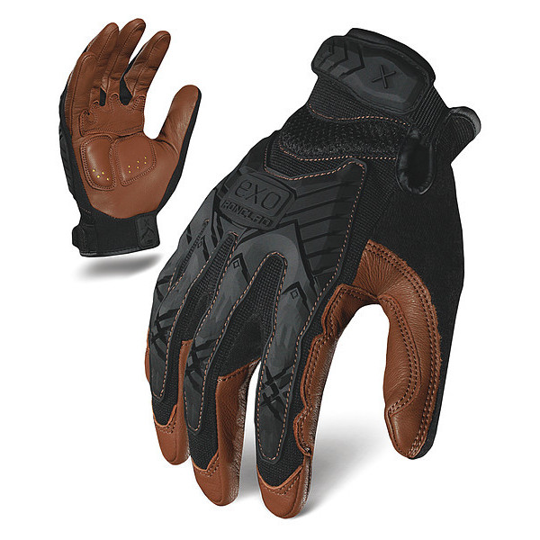 Ironclad Performance Wear Impact Mechanics Glove, Black/Brown, M, PR EXO-MIGL-03-M