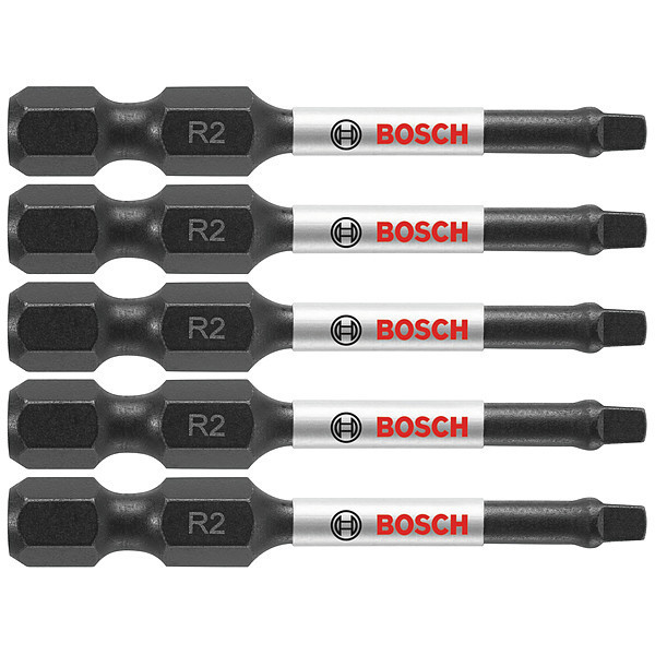 Bosch Screwdriver Bits, 1/4" Hex Shank, 2" L, PK5 ITSQ2205