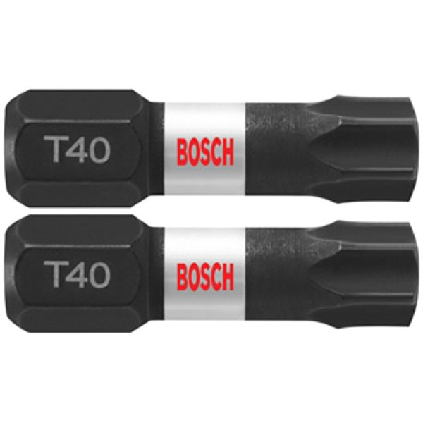 Bosch Impact Driver Bits, Torx(TM), T40, 1" L, PK2 ITT40102
