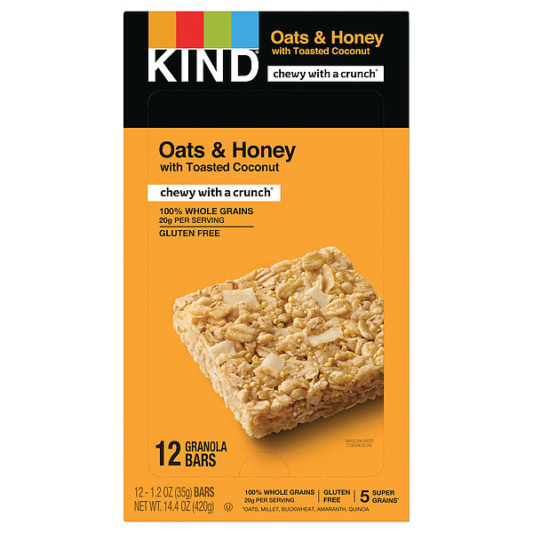 Kind KIND Grains Bar, Oats & Honey with Coconut, 12 PK 18080