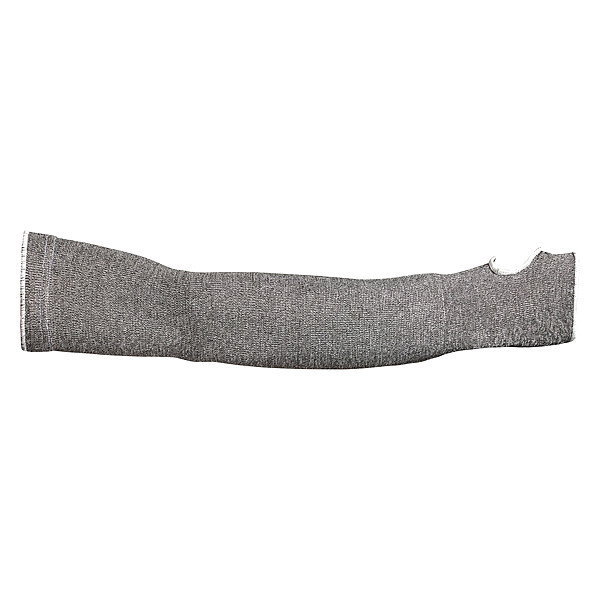 Superior Glove Cut-Resistant Sleeve, Cooling, ANSI/ISEA Cut Level A2, Seamless Knit, Thumbhole, 18 in L, Gray, M KTAG1T18TM