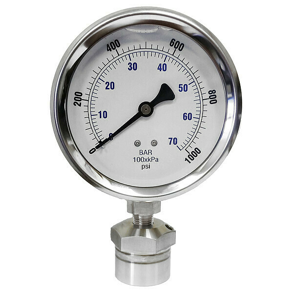 Kodiak Controls Pressure Gauge, 30 to 0 to 100 Range KC301L401000/DSM3511