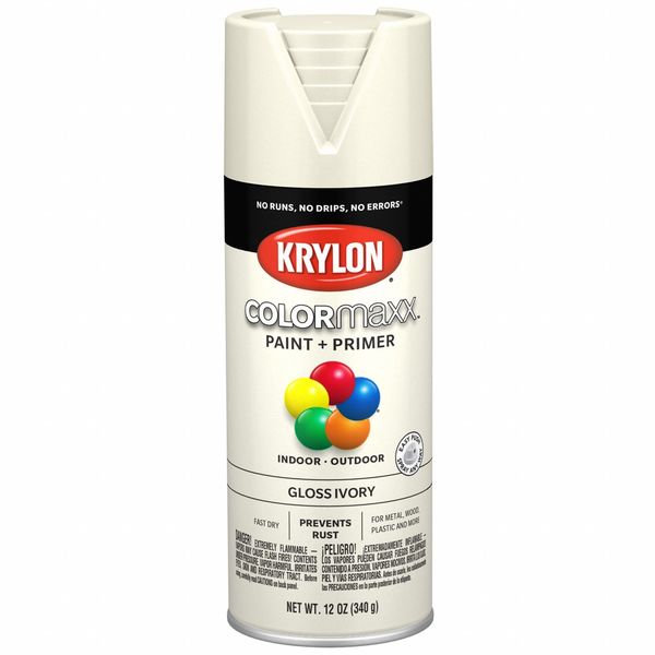 Colormaxx Spray Paint, Gloss, Ivory, 12 oz K05524007