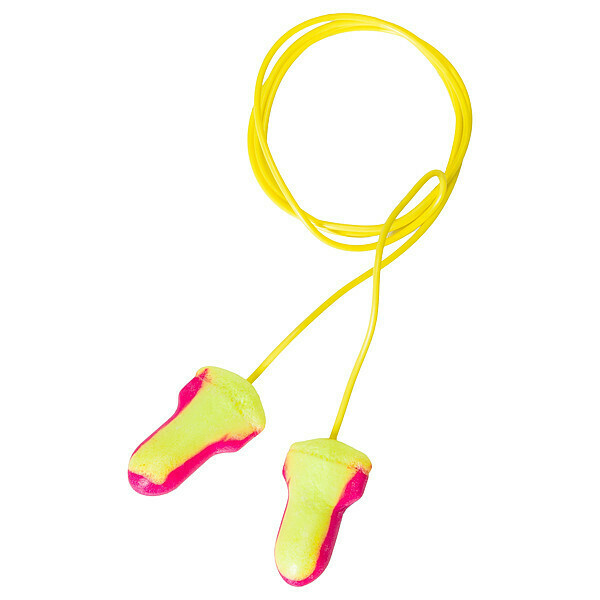 Honeywell Howard Leight Laser Lite Disposable Corded Earplugs, Foam, Contoured-T Shape, NRR 32 dB, Magenta/Yellow, 100 Pairs LL-30
