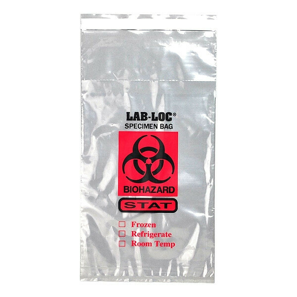 Zoro Select Biohazard Bags, 0.5 gal., Clear, PK1000 LABAC20610STAT