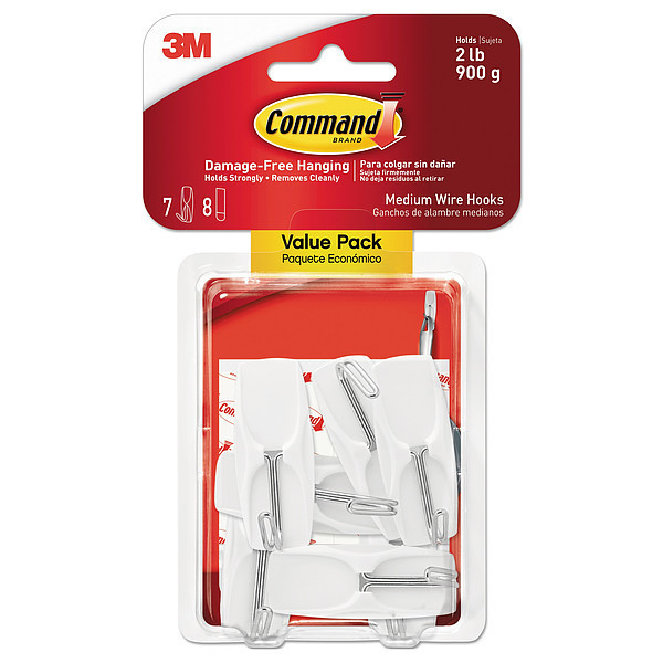 Command Hook, Medium, Wire, White, PK7 17065VPES
