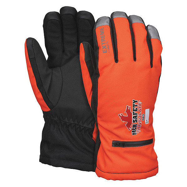 Mcr Safety Mechanics Gloves, High-Visibility Orange, Single Layer 983XL