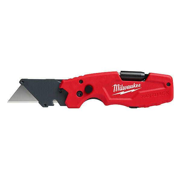 Milwaukee Tool Folding Utility Knife, Manual Retraction, Straight, Wire Stripping, Bit Holding, Bottle Opening 48-22-1505