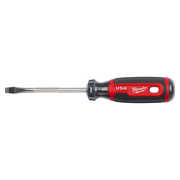 Milwaukee Tool 1/4 in. x 4 in. Slotted Cushion Grip Screwdriver (Made in USA) MT206