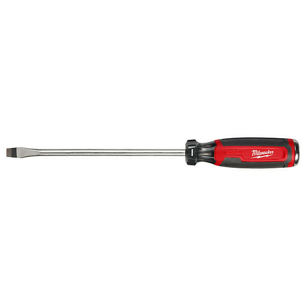 Milwaukee Tool 3/8 in. x 8 in. Slotted Cushion Grip Demolition Screwdriver (Made in USA) MT210