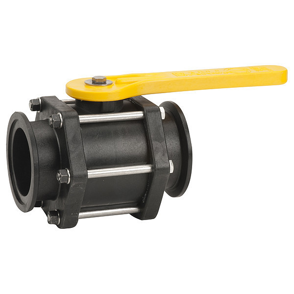 Banjo Manual 2-Way Ball Valve, Flange, Polypro MV300