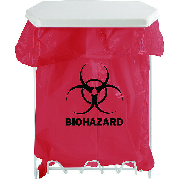 Bowman Dispensers Biohazard Bag Holder, 1 gal., White MW-001
