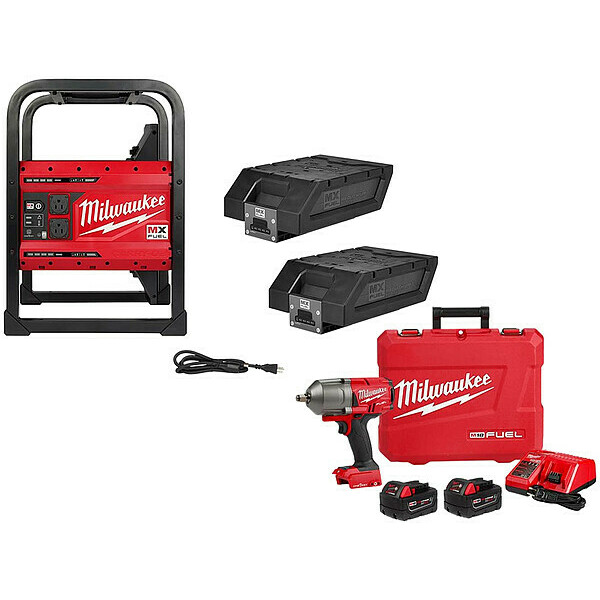 Milwaukee Tool Power Supply Kit and Impact Wrench MXF002-2XC, 2863-22R