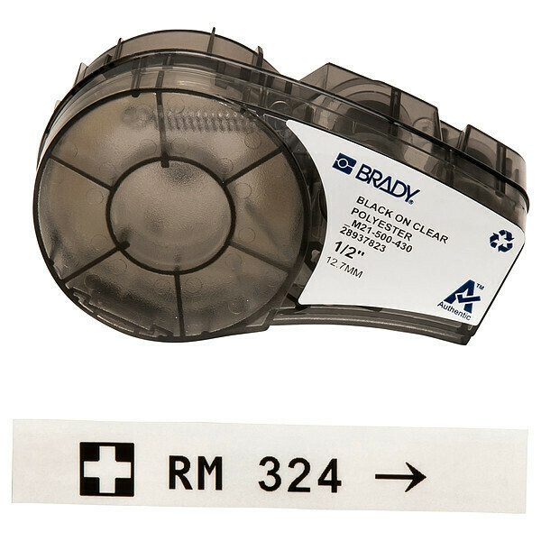 Brady Label Cartridge, Black/Clear, 21 ft. L M21-500-430