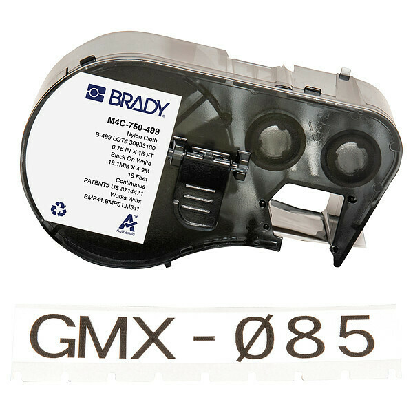 Brady Precut Label Roll Cartridge, White, Matte M4C-750-499