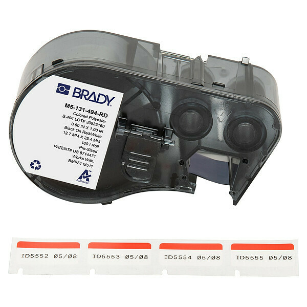 Brady Label and Ribbon Cartridge, Polyester M5-131-494-RD