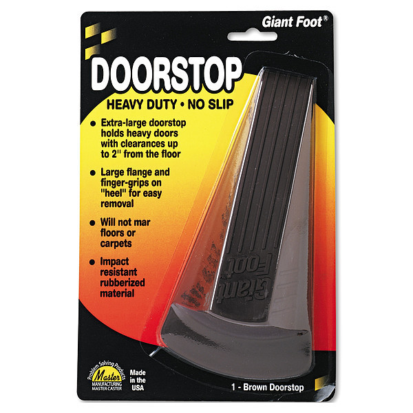 Master Caster Giant Doorstop, Nonslip Rubber, Brown 00964