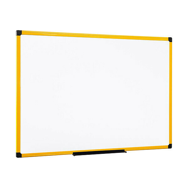 Mastervision 23-39/64"x35-13/32" Magnetic Steel Whiteboard, Yellow MA0315177