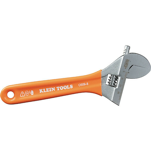 Klein Tools Wrench, Adj, Extra-Wide Jaw, 8-Inch O5098