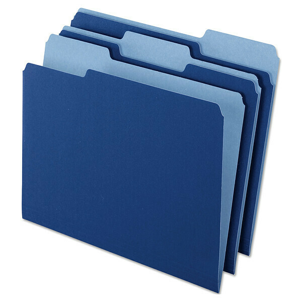 Pendaflex File Folders 8-1/2" x 11", 1/3-Cut Tab, Navy Blue, Pk100 PFX421013NAV