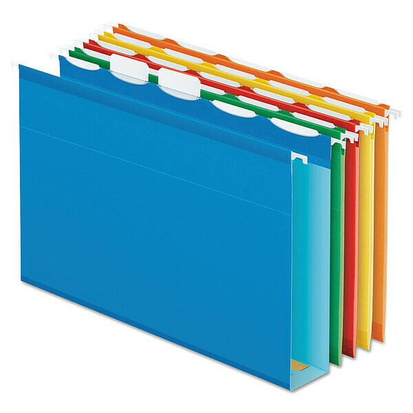 Zoro Select File Folders 8-1/2" x 11", 1/5-Cut Tab, Assorted Colors, Pk20 PFX42700