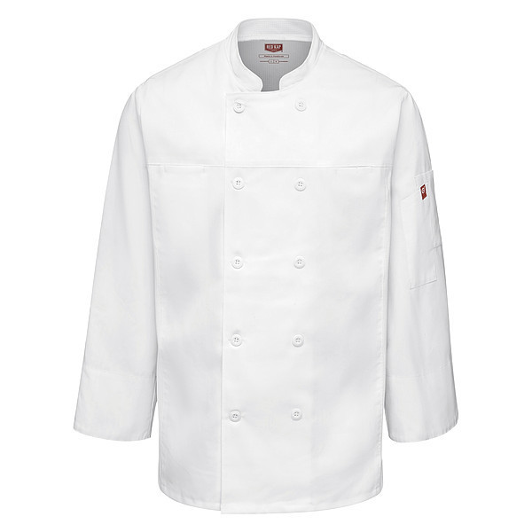 Red Kap Chef Coat, 2XL, White 054MWH RG XXL