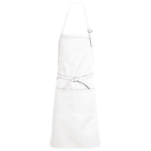 Chef Designs White Bib Apron W/Pkt TT30WH 24 34