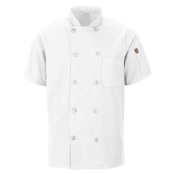 Red Kap Chef Coat, 3XL, White 046XWH SS 3XL