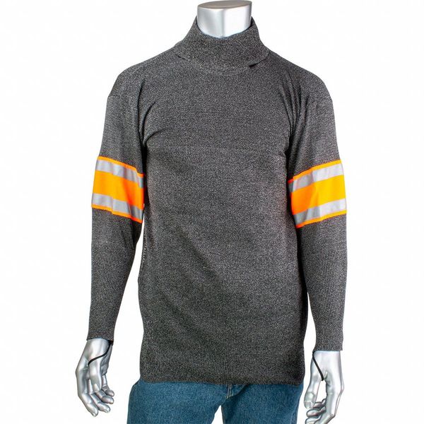 Kut Gard Cut and Abrasion Resistant Pullover, Hi-Vis/Taped Sleeves, Thumb Loops, XS P145SP-3CM-HV2-TL-XS