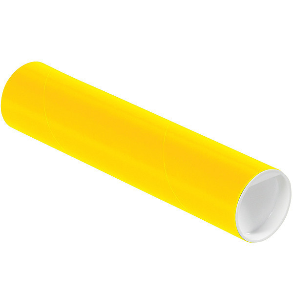 Crownhill Mailing Tube, 9inLx2in.dia, Yellow, PK50 P2009Y
