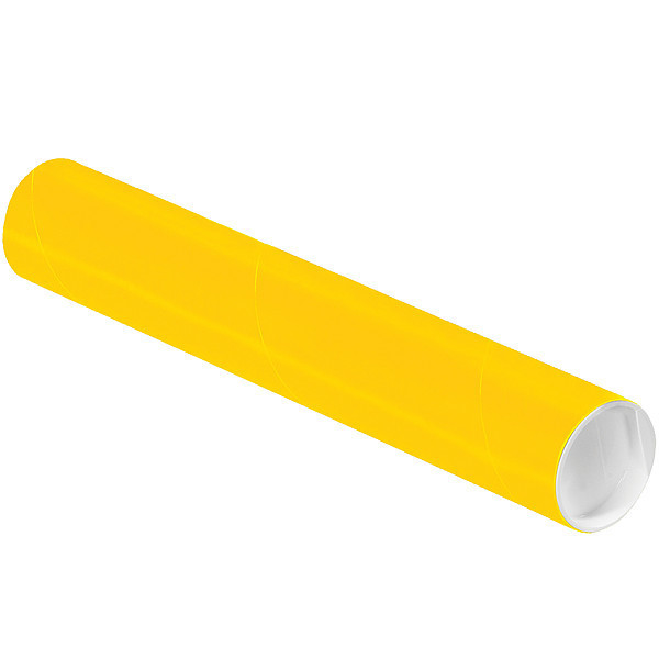 Crownhill Mailing Tube, 12inLx2in.dia, Yellow, PK50 P2012Y