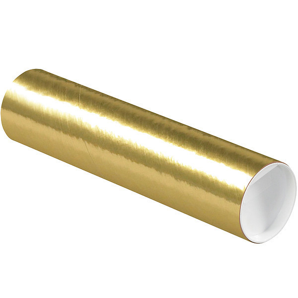 Crownhill Mailing Tube, 12inLx3in.dia, Gold, PK24 P3012GO