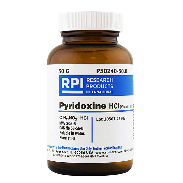 Rpi Pyridoxine Hydrochloride, 50g P50240-50.0