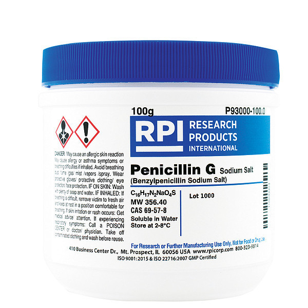 Rpi Penicillin G, Sodium Salt, 100g P93000-100.0